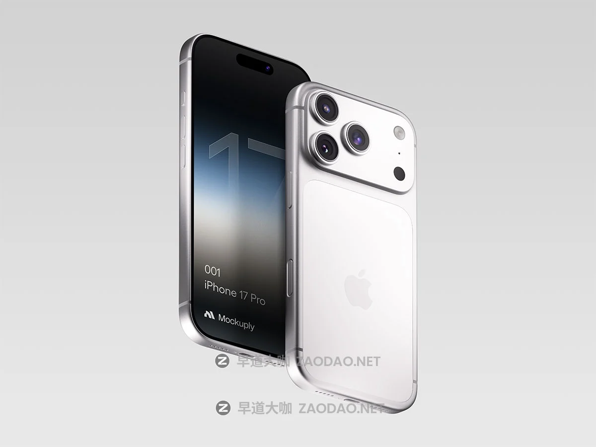 6款时尚APP应用UI界面设计苹果iPhone 17 Pro手机展示贴图PSD样机模板 iPhone 17 Pro 001 Mockups插图3 6款时尚APP应用UI界面设计苹果iPhone 17 Pro手机展示贴图PSD样机模板 iPhone 17 Pro 001 Mockups插图3