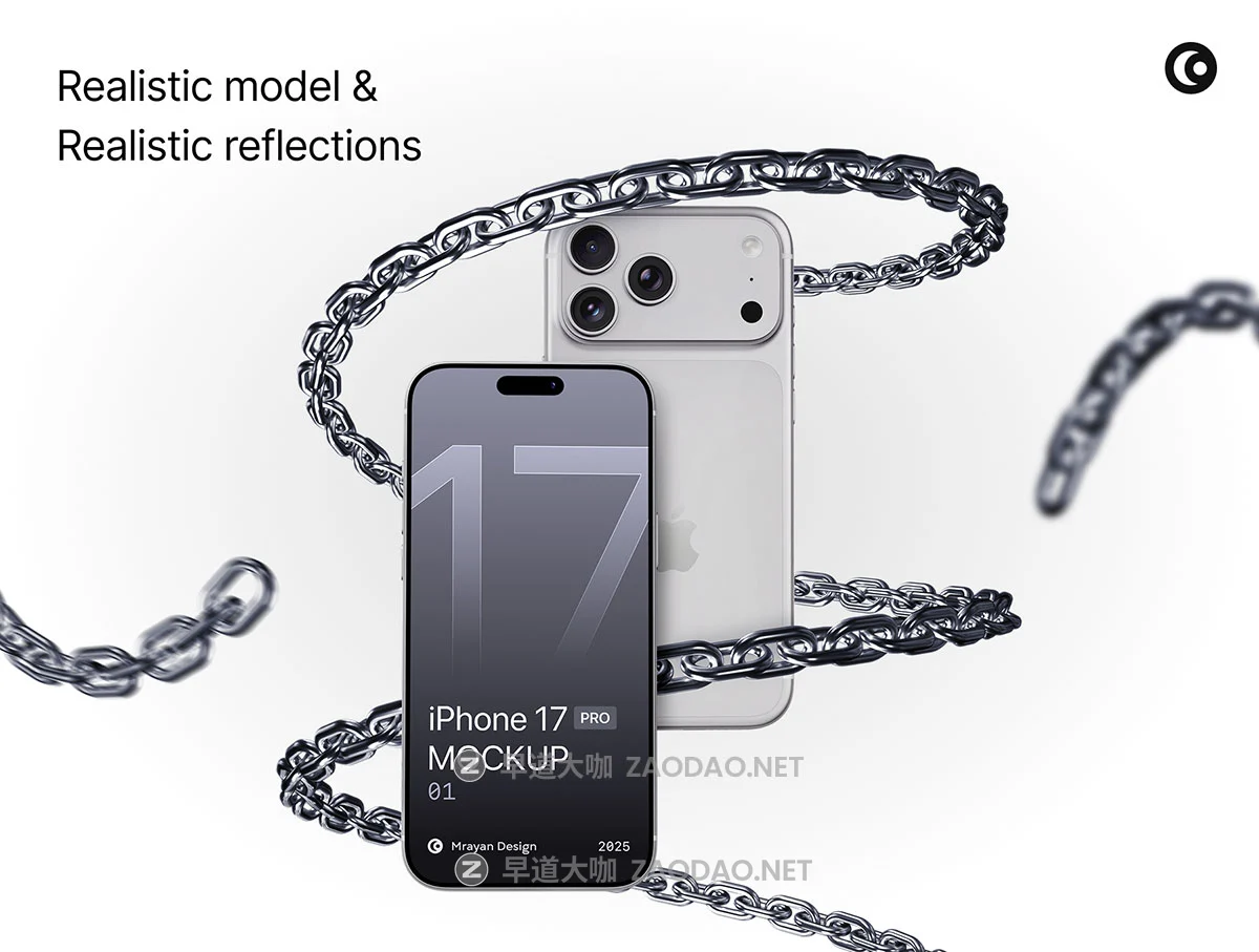 4款广告app界面作品集设计苹果iPhone 17 Pro手机展示贴图psd样机模板 iPhone 17 Pro Mockup Set PSD插图1 4款广告app界面作品集设计苹果iPhone 17 Pro手机展示贴图psd样机模板 iPhone 17 Pro Mockup Set PSD插图1