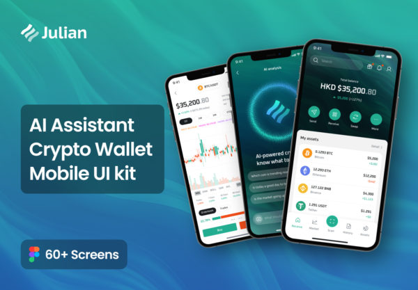 60+屏专业AI智能金融科技基金股票理财加密钱包app ui界面设计figma模板 AI Assistant Crypto Wallet Mobile UI kit特色图 60+屏专业AI智能金融科技基金股票理财加密钱包app ui界面设计figma模板 AI Assistant Crypto Wallet Mobile UI kit