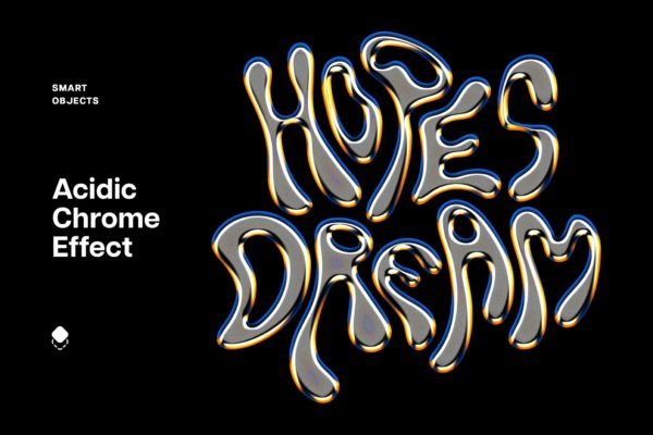 潮流金色镀铬3D立体海报服饰标题logo设计ps特效滤镜插件样机 Acidic Chrome Effect特色图 潮流金色镀铬3D立体海报服饰标题logo设计ps特效滤镜插件样机 Acidic Chrome Effect