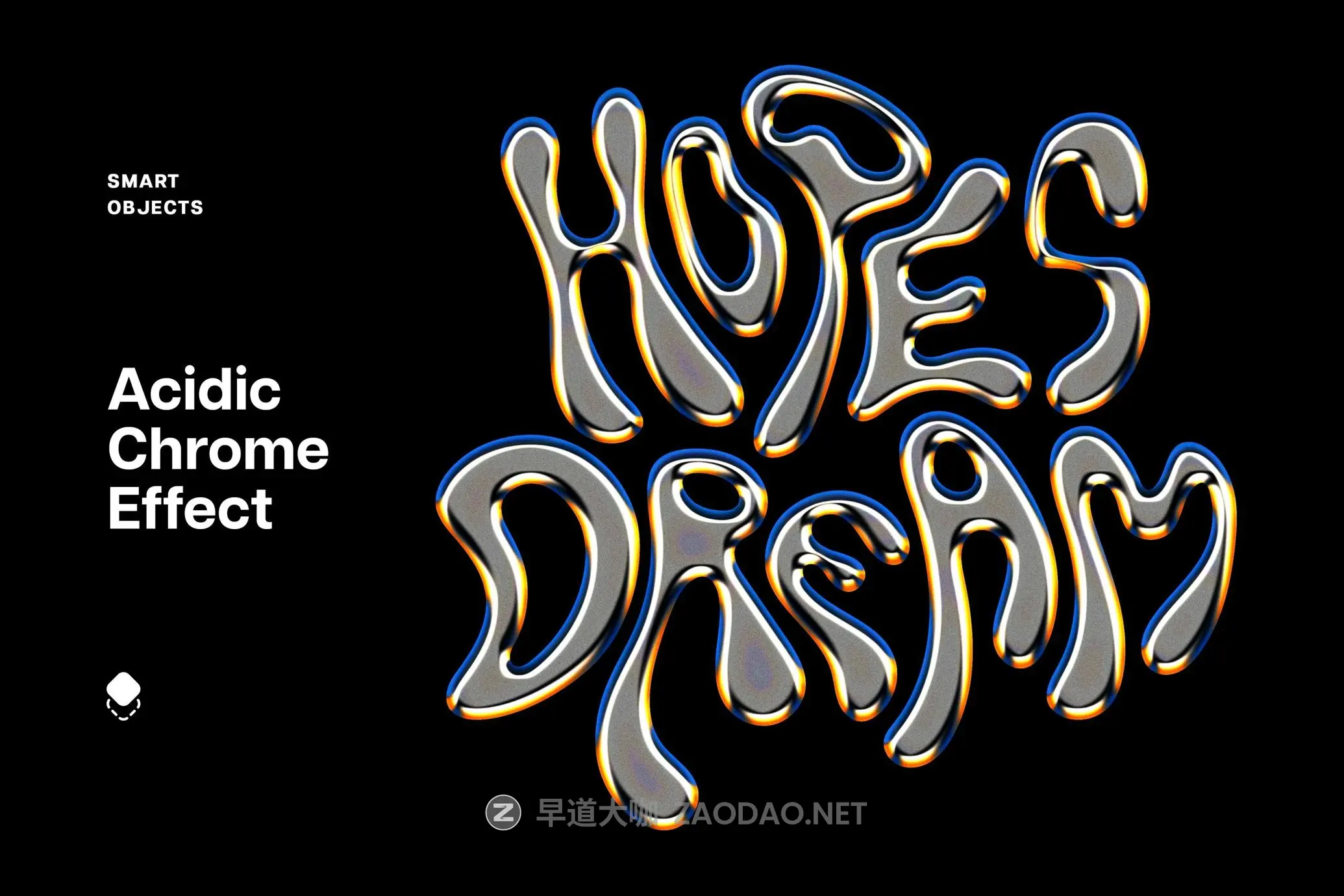 潮流金色镀铬3D立体海报服饰标题logo设计ps特效滤镜插件样机 Acidic Chrome Effect插图 潮流金色镀铬3D立体海报服饰标题logo设计ps特效滤镜插件样机 Acidic Chrome Effect插图
