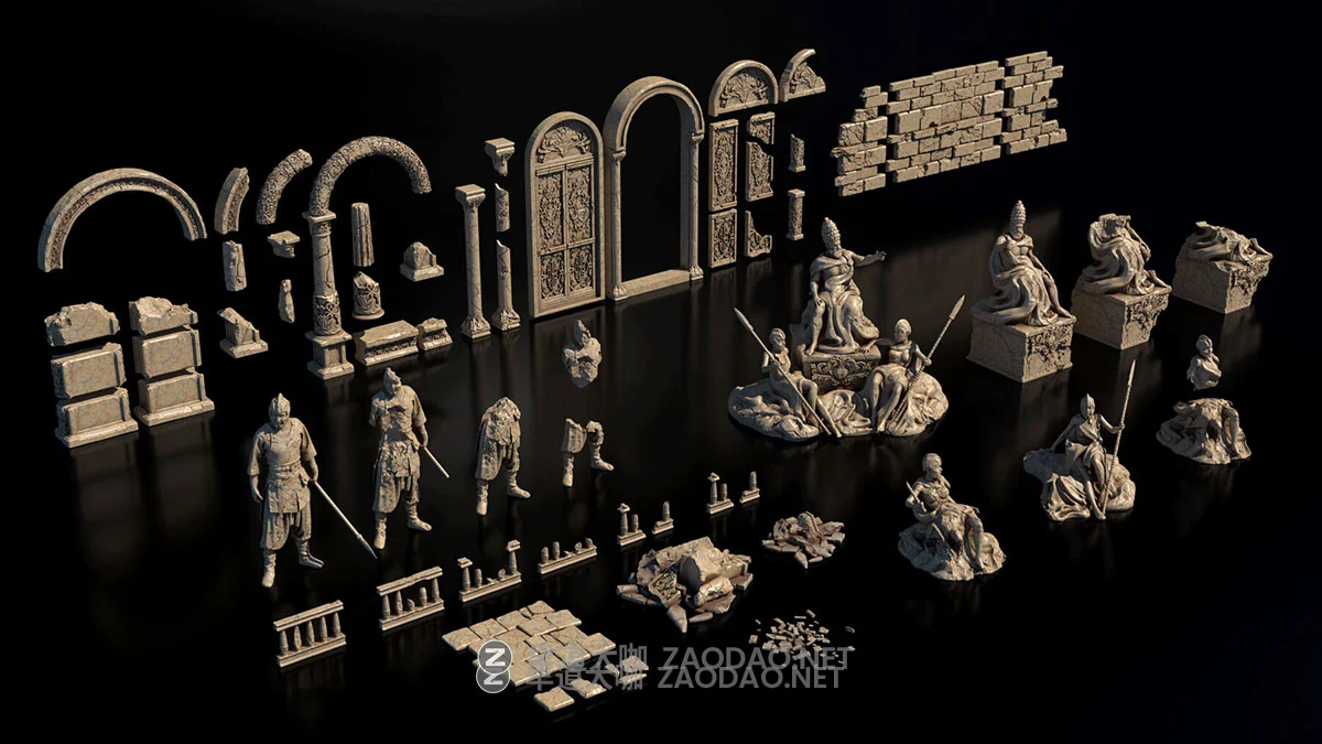 Blender模型 古罗马风格废墟城市城堡建筑3D资产设计素材 Superhive – Empire Of The Sands – Desert Structures Kitbash Greeble Assets插图1 Blender模型 古罗马风格废墟城市城堡建筑3D资产设计素材 Superhive – Empire Of The Sands – Desert Structures Kitbash Greeble Assets插图1