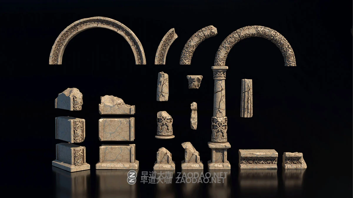 Blender模型 古罗马风格废墟城市城堡建筑3D资产设计素材 Superhive – Empire Of The Sands – Desert Structures Kitbash Greeble Assets插图3 Blender模型 古罗马风格废墟城市城堡建筑3D资产设计素材 Superhive – Empire Of The Sands – Desert Structures Kitbash Greeble Assets插图3