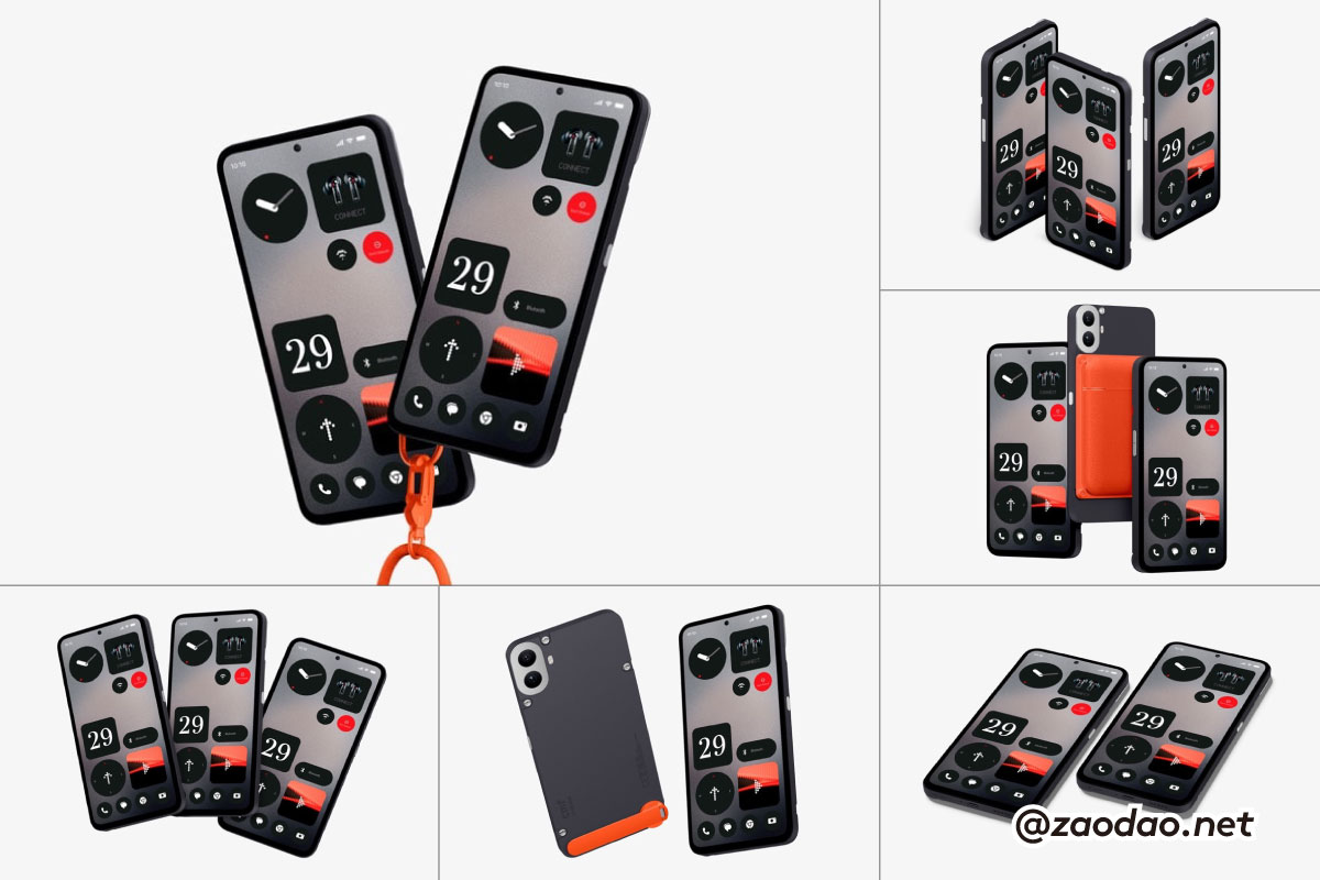 23款三色CMF安卓手机App应用Ui界面作品设计展示效果图Ps样机素材 CMF Phone 1