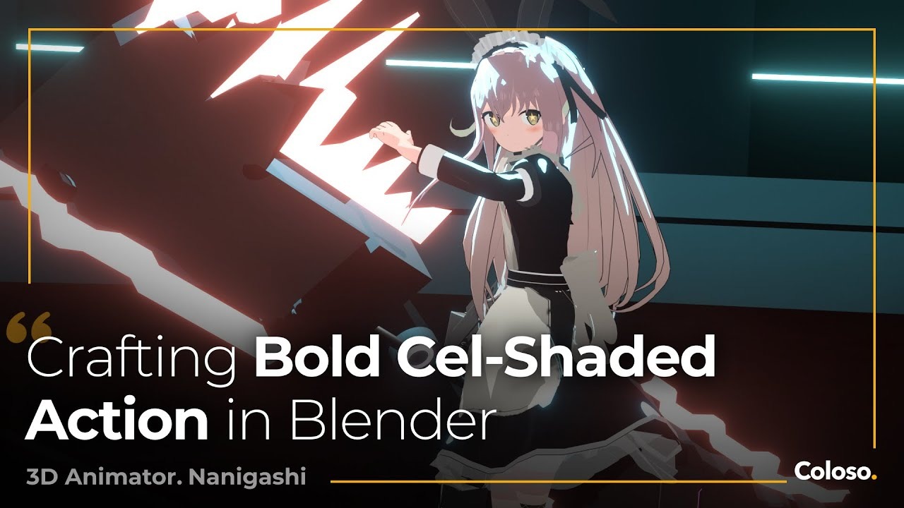 [AI翻译中文] Blender动漫人物角色3D建模Cel动画课程 中英文字幕 Coloso – Stylized Action in Blender Crafting a Bold Cel-Shaded Look