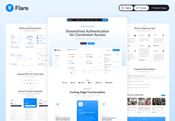 极简产品服务SaaS平台网站UI界面设计Figma/Framer模板素材 Flare — Template for SaaS and Startup特色图 极简产品服务SaaS平台网站UI界面设计Figma/Framer模板素材 Flare — Template for SaaS and Startup