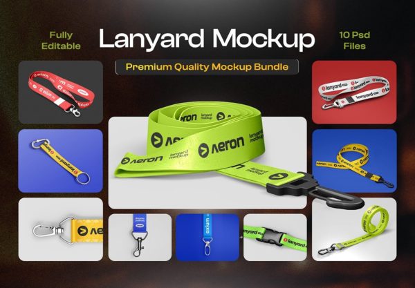 10款逼真工作证ID卡挂绳品牌VI徽标logo设计ps展示贴图样机模板素材 Lanyard ID Card Holder Branding Mockup特色图 10款逼真工作证ID卡挂绳品牌VI徽标logo设计ps展示贴图样机模板素材 Lanyard ID Card Holder Branding Mockup