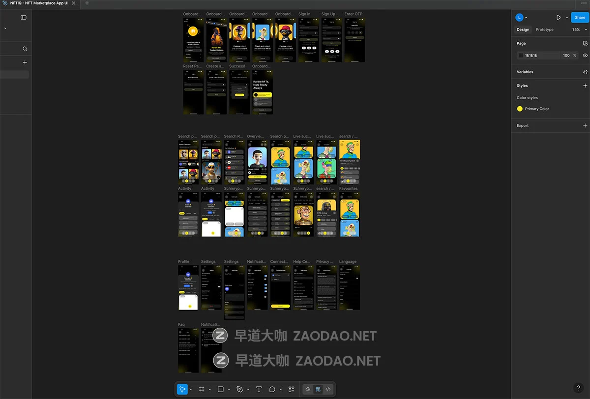 35+屏创意NFT虚拟物品艺术品加密货币在线交易平台app ui界面设计figma模板 NFTIQ – NFT Marketplace App UI Kit插图7 35+屏创意NFT虚拟物品艺术品加密货币在线交易平台app ui界面设计figma模板 NFTIQ – NFT Marketplace App UI Kit插图7