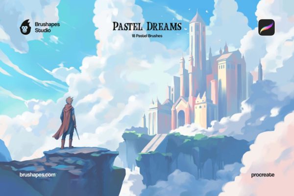 新标志视觉概念插画柔和颗粒线条水粉绘画procreate笔刷画笔设计素材 Pastel Dreams Procreate Brushes特色图 新标志视觉概念插画柔和颗粒线条水粉绘画procreate笔刷画笔设计素材 Pastel Dreams Procreate Brushes
