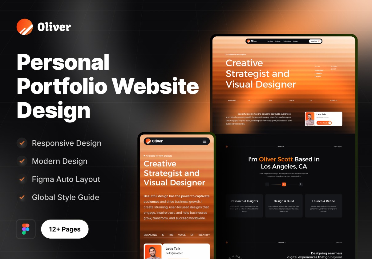 创意响应式设计师个人作品集展示网站UI界面figma模板素材 Personal Portfolio Website Design插图 创意响应式设计师个人作品集展示网站UI界面figma模板素材 Personal Portfolio Website Design插图