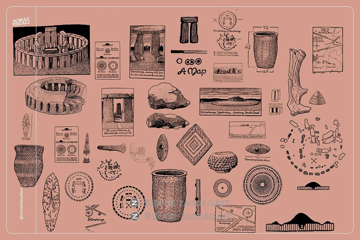42款古老神秘古迹巨石阵仪式符号手绘矢量插画图案AI格式素材 Stonehenge Illustrations插图5 42款古老神秘古迹巨石阵仪式符号手绘矢量插画图案AI格式素材 Stonehenge Illustrations插图5