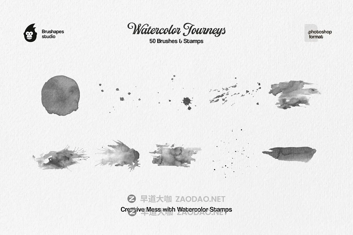 50款丰富多彩仿真水彩艺术绘画ps笔刷调色板设计素材包 Watercolor Journey Photoshop Brushes插图6 50款丰富多彩仿真水彩艺术绘画ps笔刷调色板设计素材包 Watercolor Journey Photoshop Brushes插图6