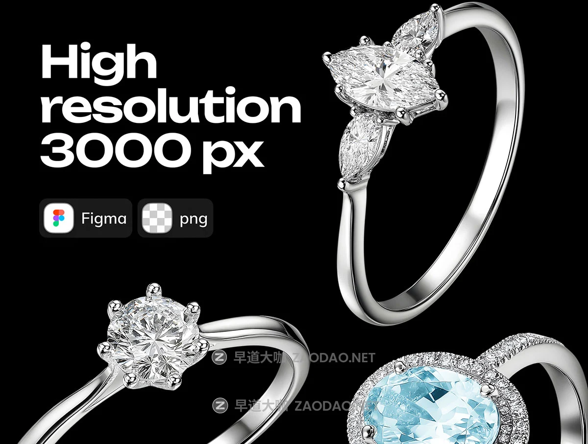 30款高清3D立体婚戒银戒指钻石珠宝图片figma/png格式设计素材 3D Silver Rings with diamonds Pack插图1 30款高清3D立体婚戒银戒指钻石珠宝图片figma/png格式设计素材 3D Silver Rings with diamonds Pack插图1