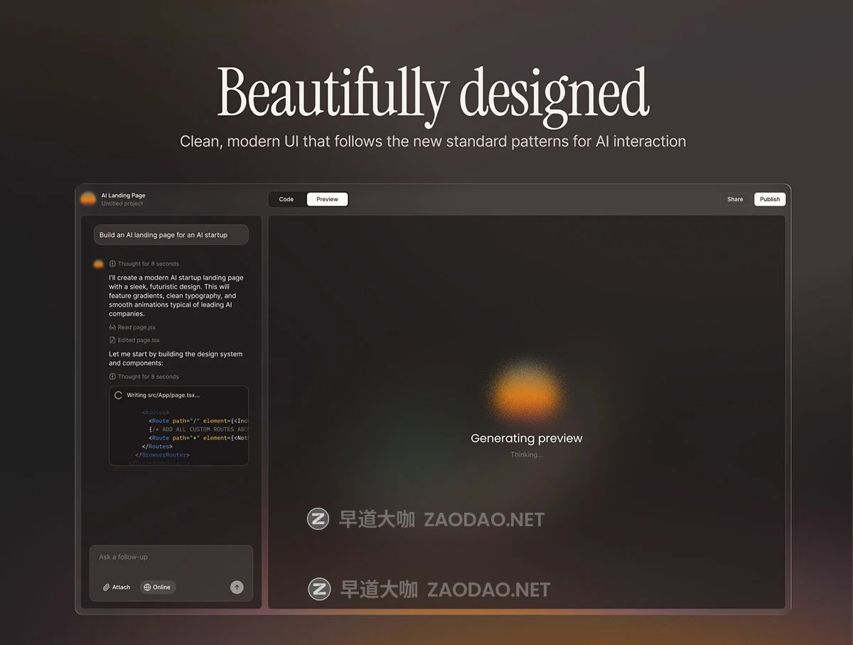 25+屏双配色AI智能聊天机器人模型编码生成器网站UI用户登录界面设计Figma模板套件 Sundust – Vibe-coding AI Chatbot UI Kit插图5 25+屏双配色AI智能聊天机器人模型编码生成器网站UI用户登录界面设计Figma模板套件 Sundust – Vibe-coding AI Chatbot UI Kit插图5