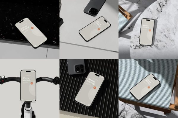 10款高级场景UI界面作品设计苹果iPhone 16 Pro手机展示效果图PSD样机模板 iPhone 16 Pro Mockup特色图 10款高级场景UI界面作品设计苹果iPhone 16 Pro手机展示效果图PSD样机模板 iPhone 16 Pro Mockup