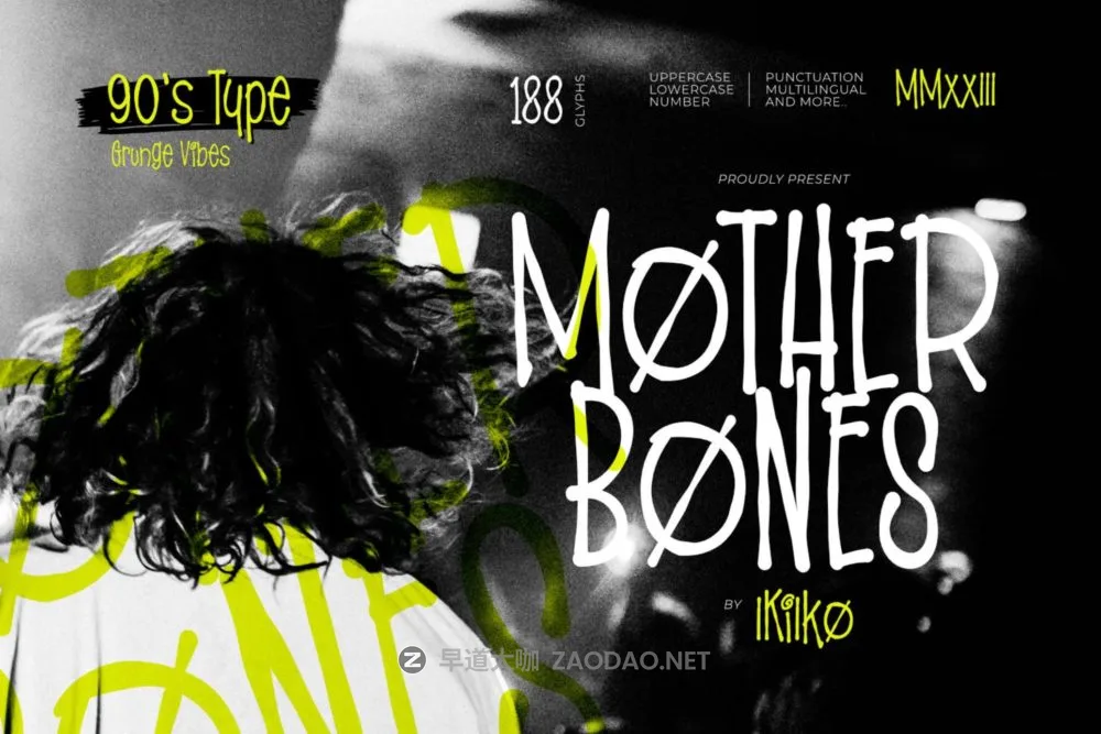 复古摇滚朋克风杂志海报徽标设计装饰英文字体安装包 Mother Bones – 90s Font Grunge插图 复古摇滚朋克风杂志海报徽标设计装饰英文字体安装包 Mother Bones – 90s Font Grunge插图