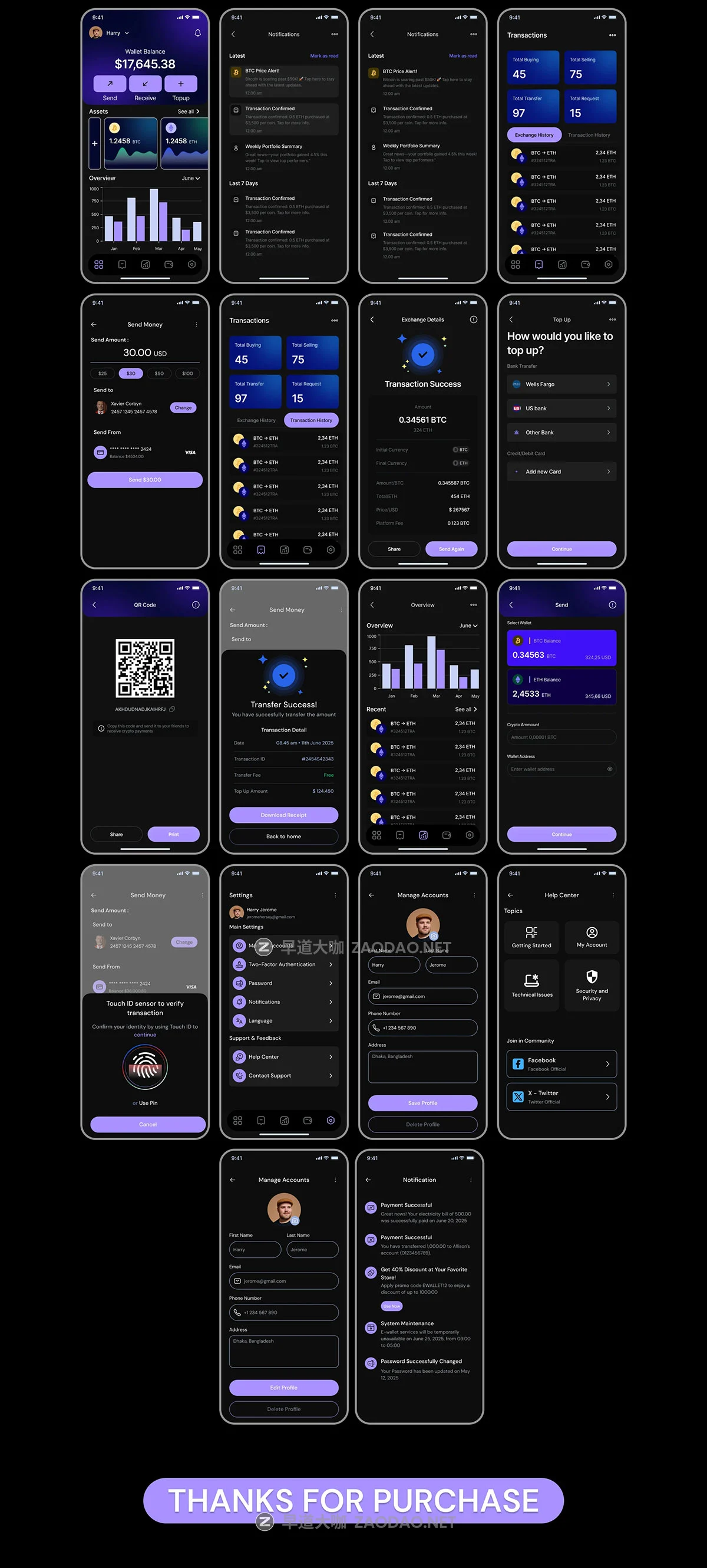 100+屏双配色数字钱包加密货币财务管理app用户界面ui设计figma模板套件 Nexo Crypto Wallet Mobile App Ui kit插图9 100+屏双配色数字钱包加密货币财务管理app用户界面ui设计figma模板套件 Nexo Crypto Wallet Mobile App Ui kit插图9