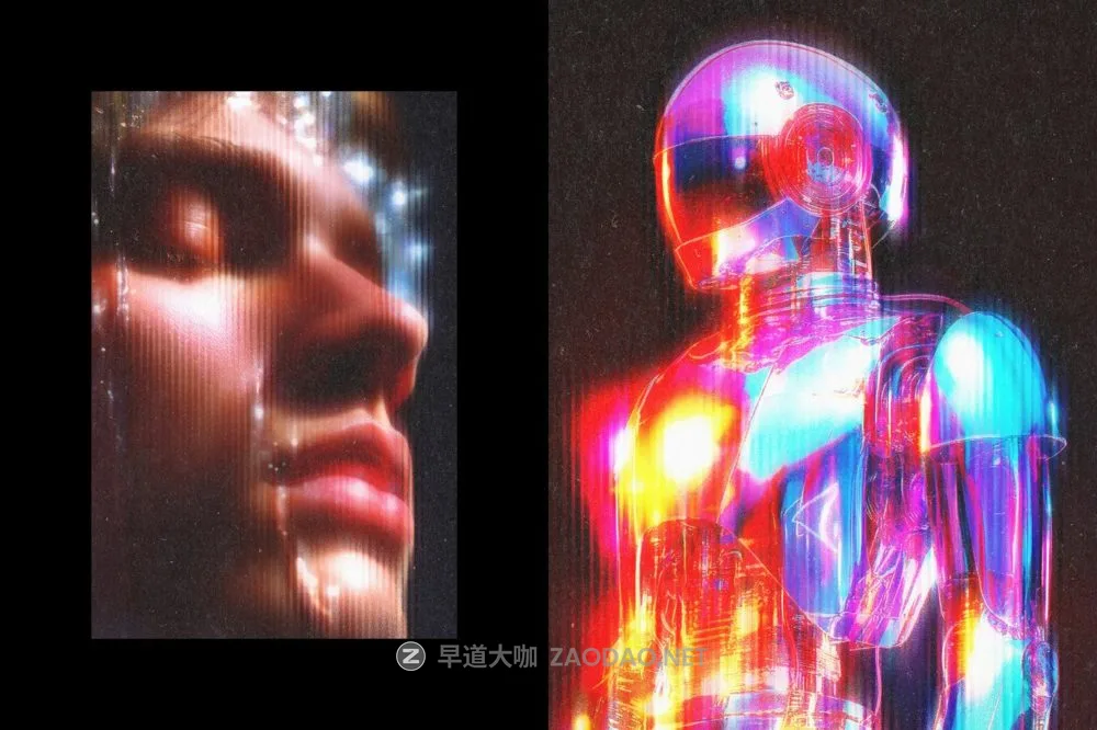 故障模糊发光照片效果ps特效滤镜样机 Glitched Color Poster Effect插图1 故障模糊发光照片效果ps特效滤镜样机 Glitched Color Poster Effect插图1