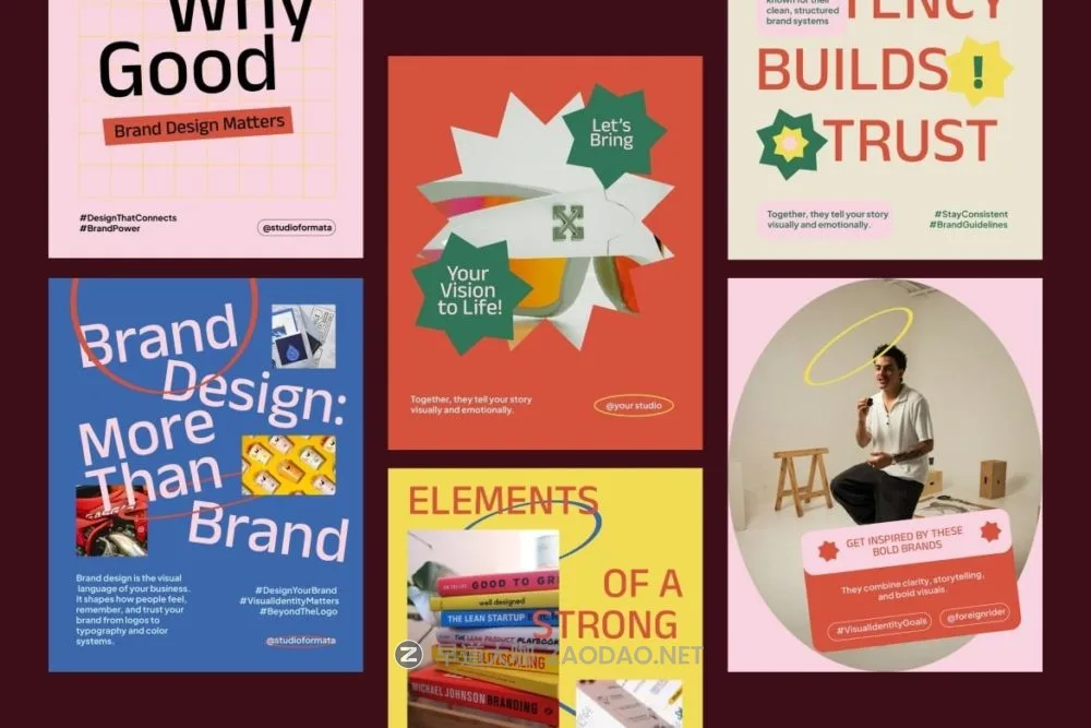 现代时尚ins风品牌推广公众号推文电商海报设计AI模板 Bold Creative Agency – IG Post Pack & Canva插图1 现代时尚ins风品牌推广公众号推文电商海报设计AI模板 Bold Creative Agency – IG Post Pack & Canva插图1