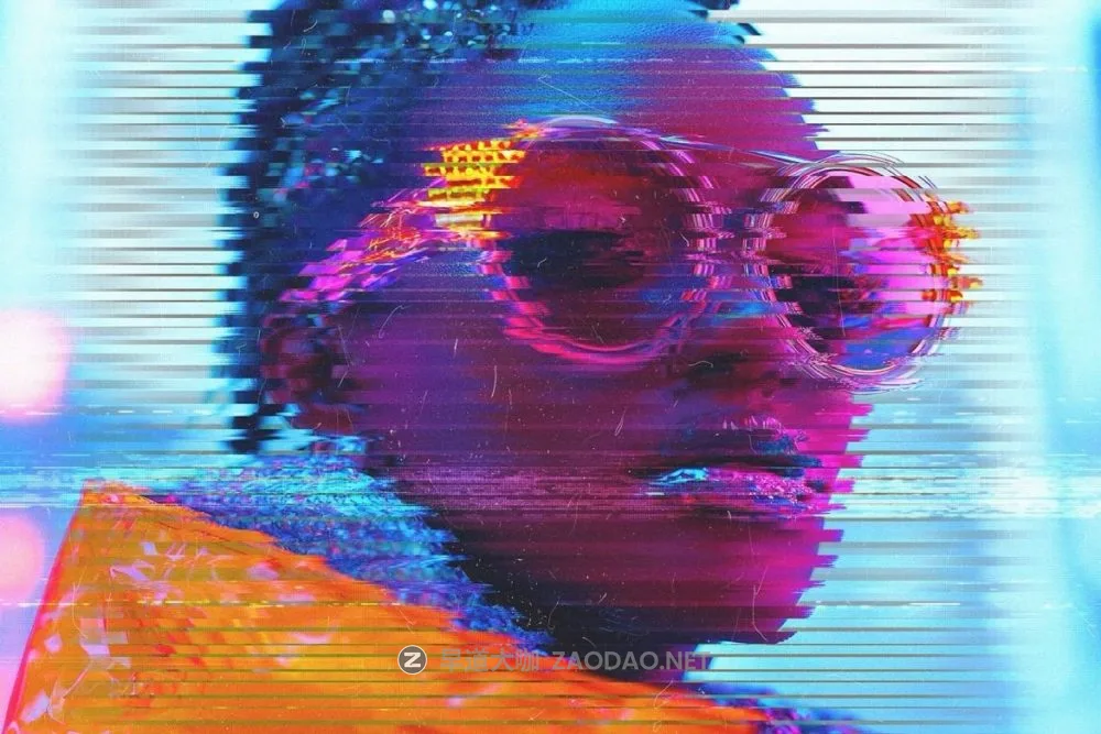 复古赛博风格故障失真扭曲照片效果ps特效滤镜样机 Sideways Glitch Photo Effect Template插图4 复古赛博风格故障失真扭曲照片效果ps特效滤镜样机 Sideways Glitch Photo Effect Template插图4