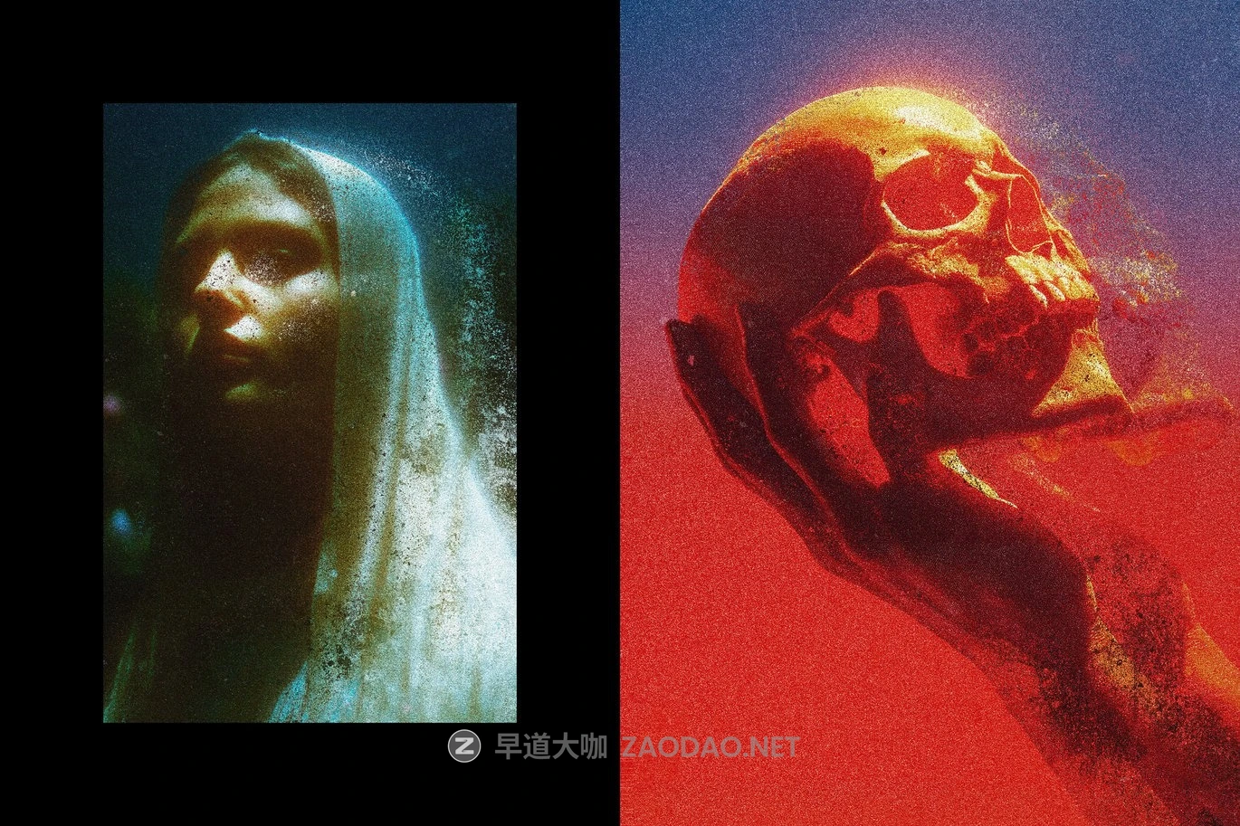 做旧扭曲颗粒赛伯朋克故障颗粒杂点复古人像图片后期修图效果ps特效滤镜样机 Bad Distorted Print Effect插图1 做旧扭曲颗粒赛伯朋克故障颗粒杂点复古人像图片后期修图效果ps特效滤镜样机 Bad Distorted Print Effect插图1