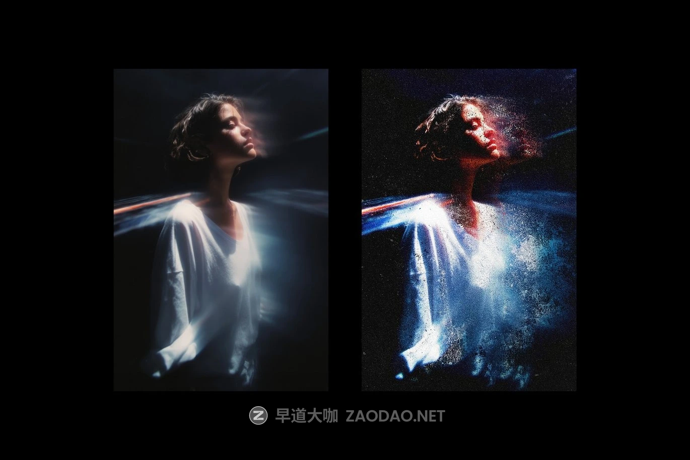 做旧扭曲颗粒赛伯朋克故障颗粒杂点复古人像图片后期修图效果ps特效滤镜样机 Bad Distorted Print Effect插图2 做旧扭曲颗粒赛伯朋克故障颗粒杂点复古人像图片后期修图效果ps特效滤镜样机 Bad Distorted Print Effect插图2
