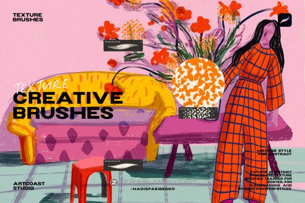 36款创意丙烯酸笔触绘画效果procreate笔刷画笔设计素材 Procreate Creative Texture Brushes插图5 36款创意丙烯酸笔触绘画效果procreate笔刷画笔设计素材 Procreate Creative Texture Brushes插图5