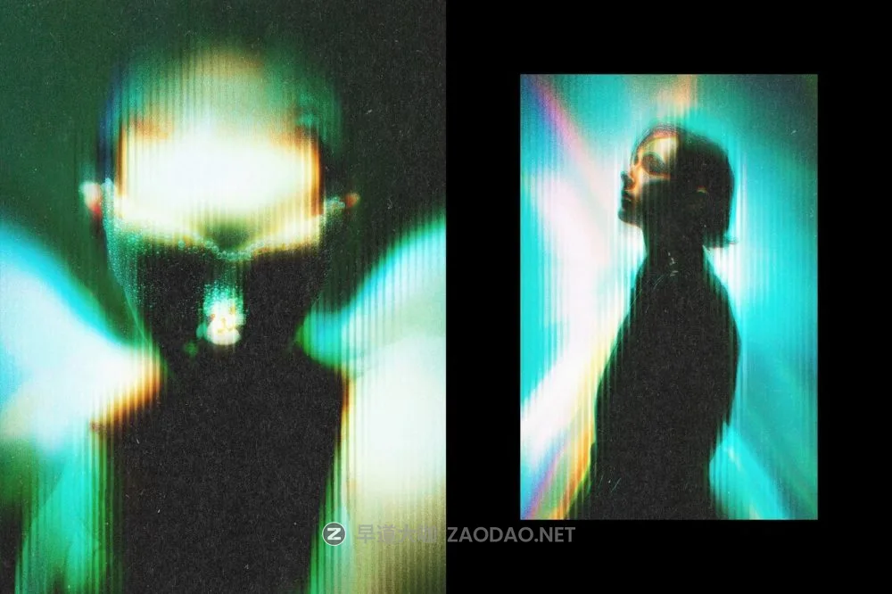 故障模糊发光照片效果ps特效滤镜样机 Glitched Color Poster Effect插图2 故障模糊发光照片效果ps特效滤镜样机 Glitched Color Poster Effect插图2