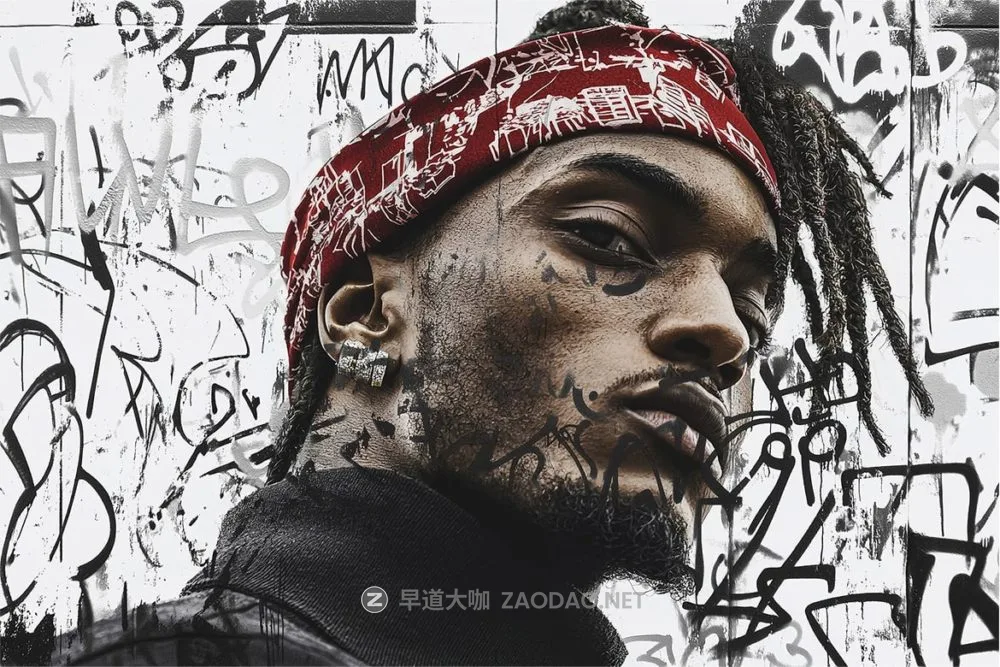 时尚复古半调涂鸦照片效果ps特效滤镜样机 Grunge Graffiti Photo Effect Template插图5 时尚复古半调涂鸦照片效果ps特效滤镜样机 Grunge Graffiti Photo Effect Template插图5