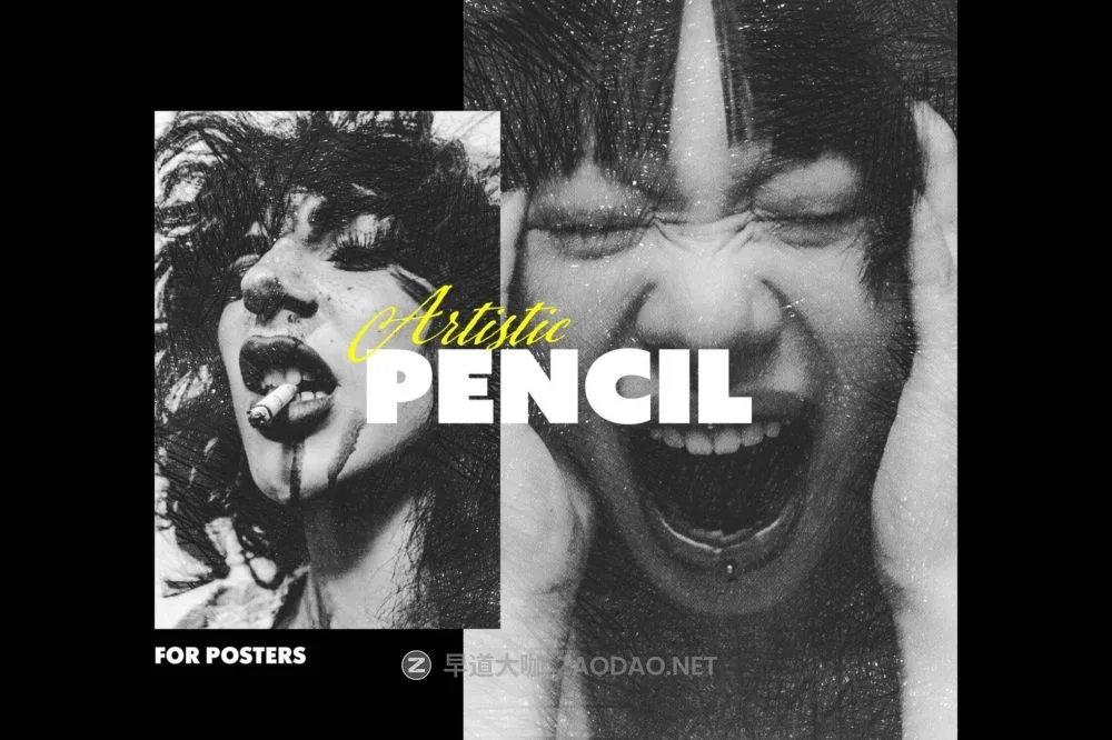 艺术铅笔手绘素描海报照片效果ps特效滤镜样机 Artistic Pencil Poster Effect插图 艺术铅笔手绘素描海报照片效果ps特效滤镜样机 Artistic Pencil Poster Effect插图