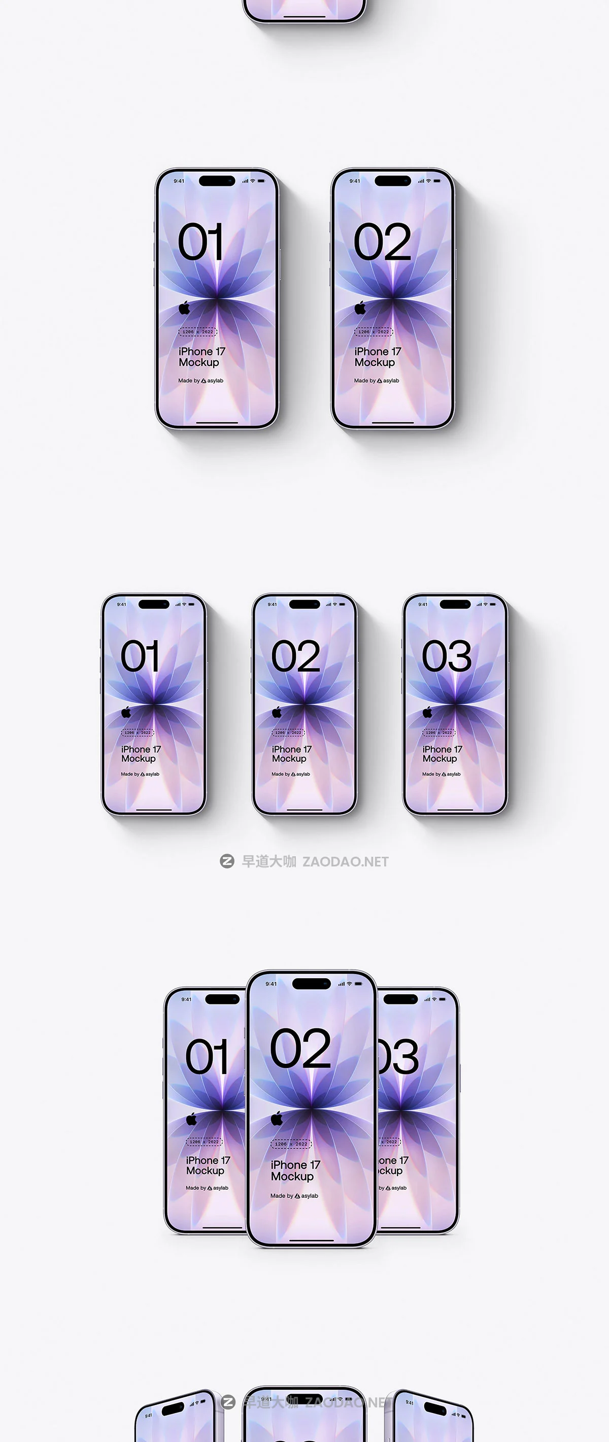 24款逼真手机app ui广告设计苹果iPhone 17展示效果图ps贴图样机模板 iPhone 17 – 24 Mockups Scenes插图9 24款逼真手机app ui广告设计苹果iPhone 17展示效果图ps贴图样机模板 iPhone 17 – 24 Mockups Scenes插图9