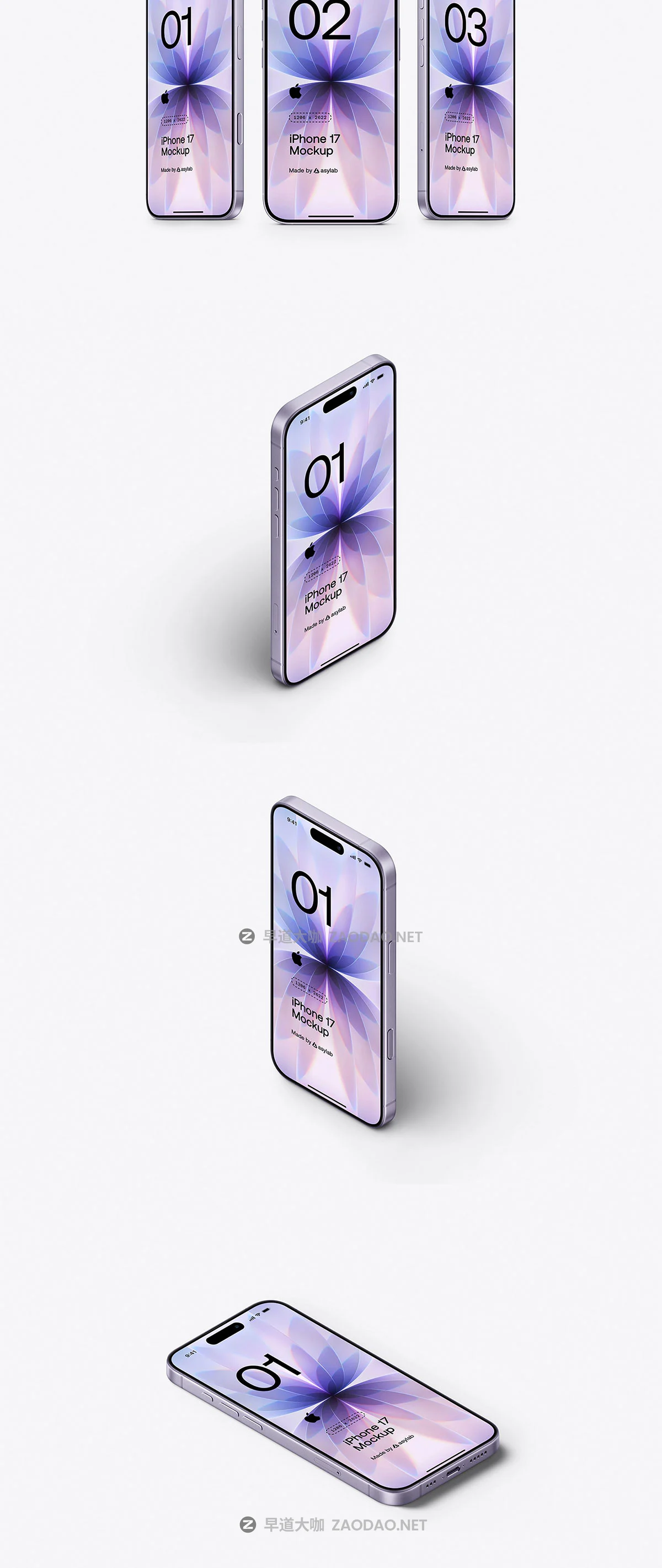 24款逼真手机app ui广告设计苹果iPhone 17展示效果图ps贴图样机模板 iPhone 17 – 24 Mockups Scenes插图10 24款逼真手机app ui广告设计苹果iPhone 17展示效果图ps贴图样机模板 iPhone 17 – 24 Mockups Scenes插图10