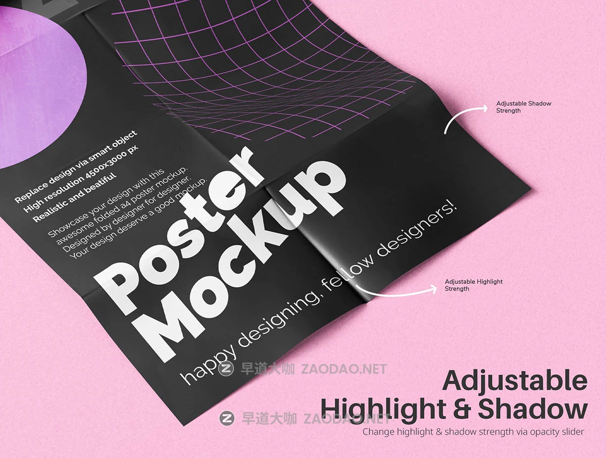 18款折痕宣传单页海报招贴设计展示效果图ps贴图样机模板素材 Folded A4 Poster PSD Mockup Pack插图4 18款折痕宣传单页海报招贴设计展示效果图ps贴图样机模板素材 Folded A4 Poster PSD Mockup Pack插图4