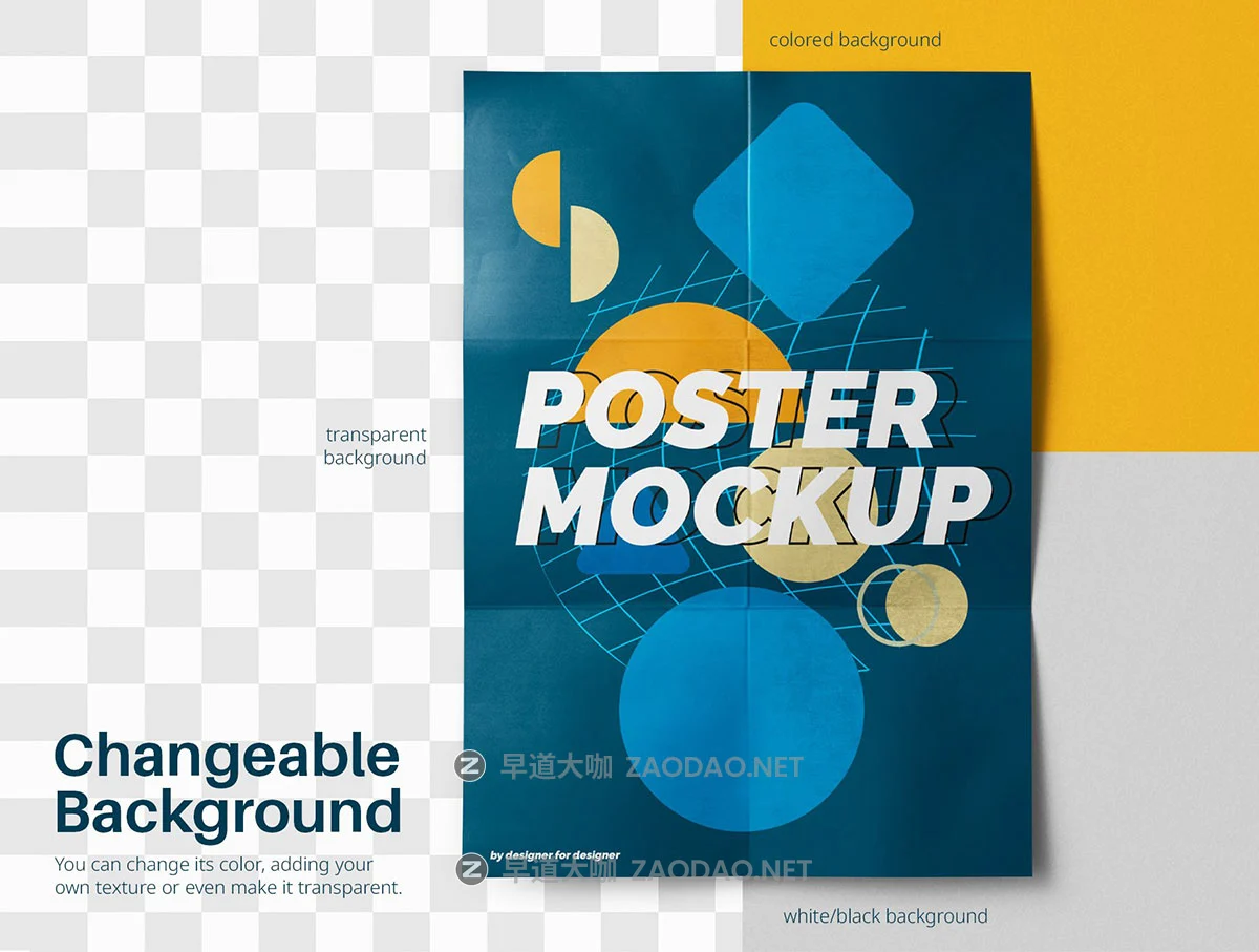 18款折痕宣传单页海报招贴设计展示效果图ps贴图样机模板素材 Folded A4 Poster PSD Mockup Pack插图7 18款折痕宣传单页海报招贴设计展示效果图ps贴图样机模板素材 Folded A4 Poster PSD Mockup Pack插图7