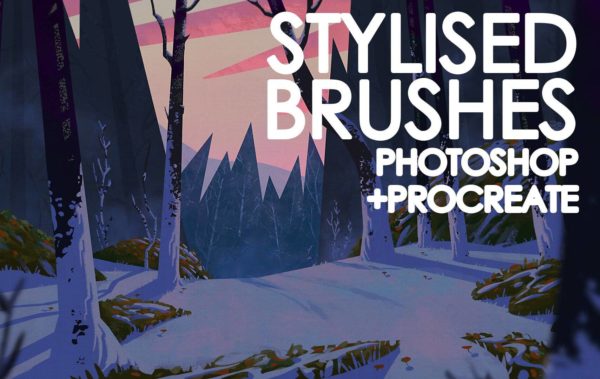 30款数字艺术艾文德·厄尔的绘画风格ps&procreate笔刷画笔素材 Eyvind Earle Style Brush Set for Procreate & Photoshop