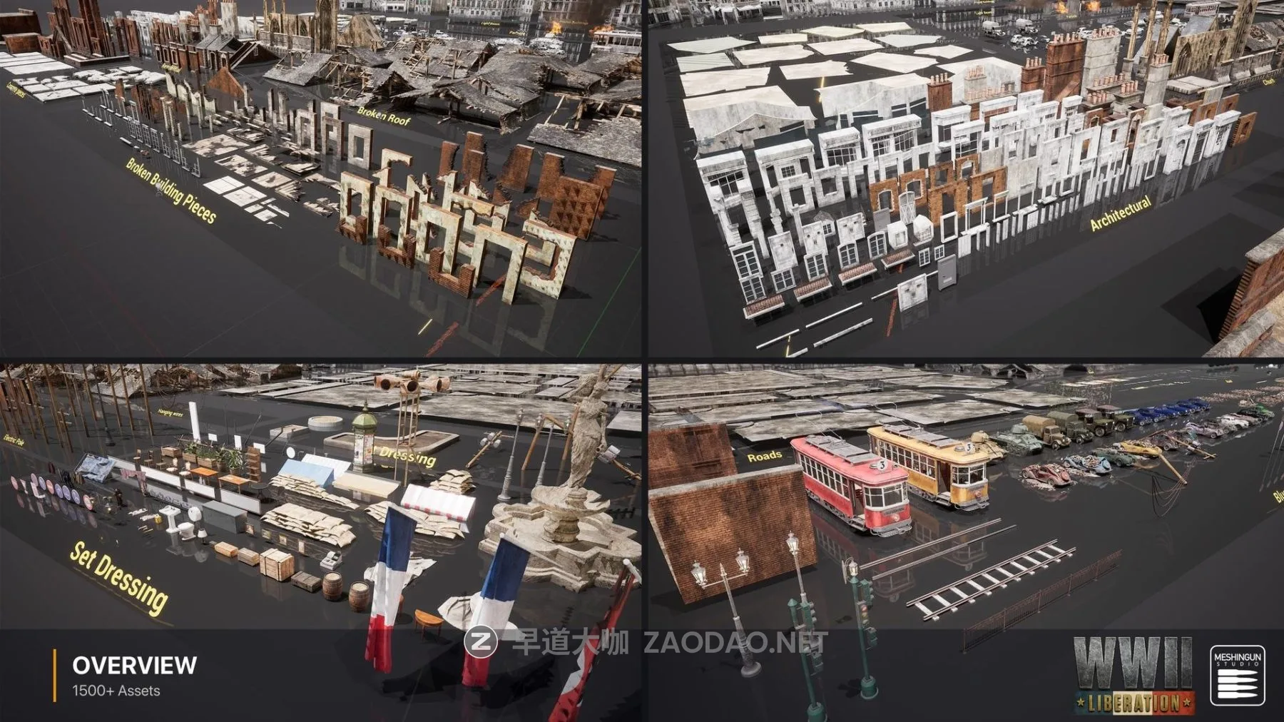 UE模型 二战时期法国城市街道建筑3D资产素材 Fab – France – WWII Liberation – World War 2 WW2插图22 UE模型 二战时期法国城市街道建筑3D资产素材 Fab – France – WWII Liberation – World War 2 WW2插图22