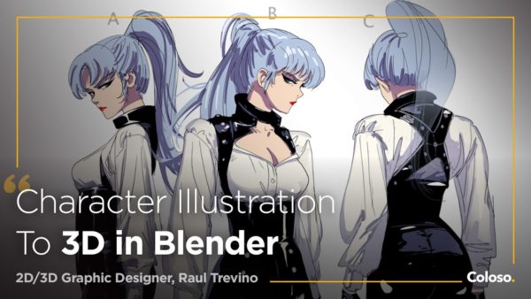 [独家AI翻译] Blender卡通插画人物角色3D建模贴图纹理绑定教程 中英文字幕 Coloso – Character Illustration to 3D in Blender A Step-by-Step Guide
