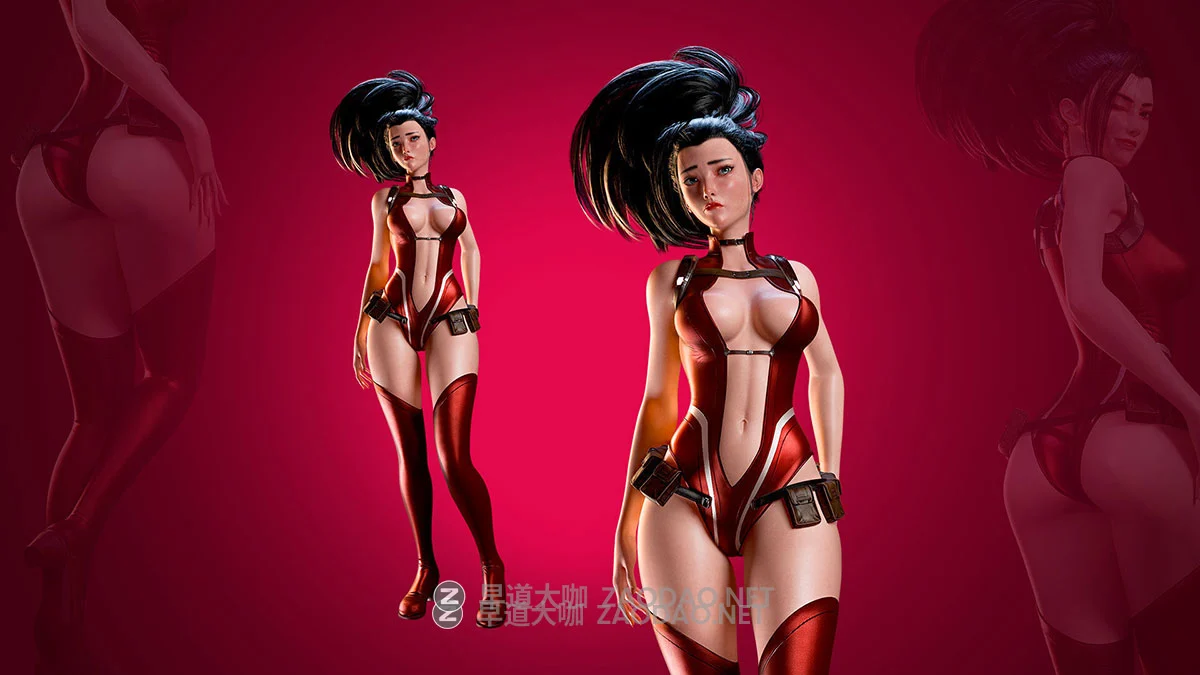 Blender模型 游戏女性人物角色3D建模资产素材 MOMO YAOYOROZU – Blender 3D插图2 Blender模型 游戏女性人物角色3D建模资产素材 MOMO YAOYOROZU – Blender 3D插图2
