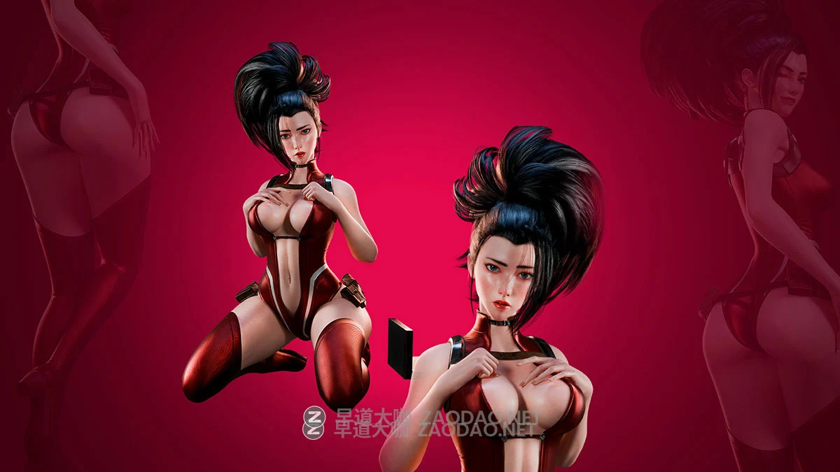 Blender模型 游戏女性人物角色3D建模资产素材 MOMO YAOYOROZU – Blender 3D插图3 Blender模型 游戏女性人物角色3D建模资产素材 MOMO YAOYOROZU – Blender 3D插图3