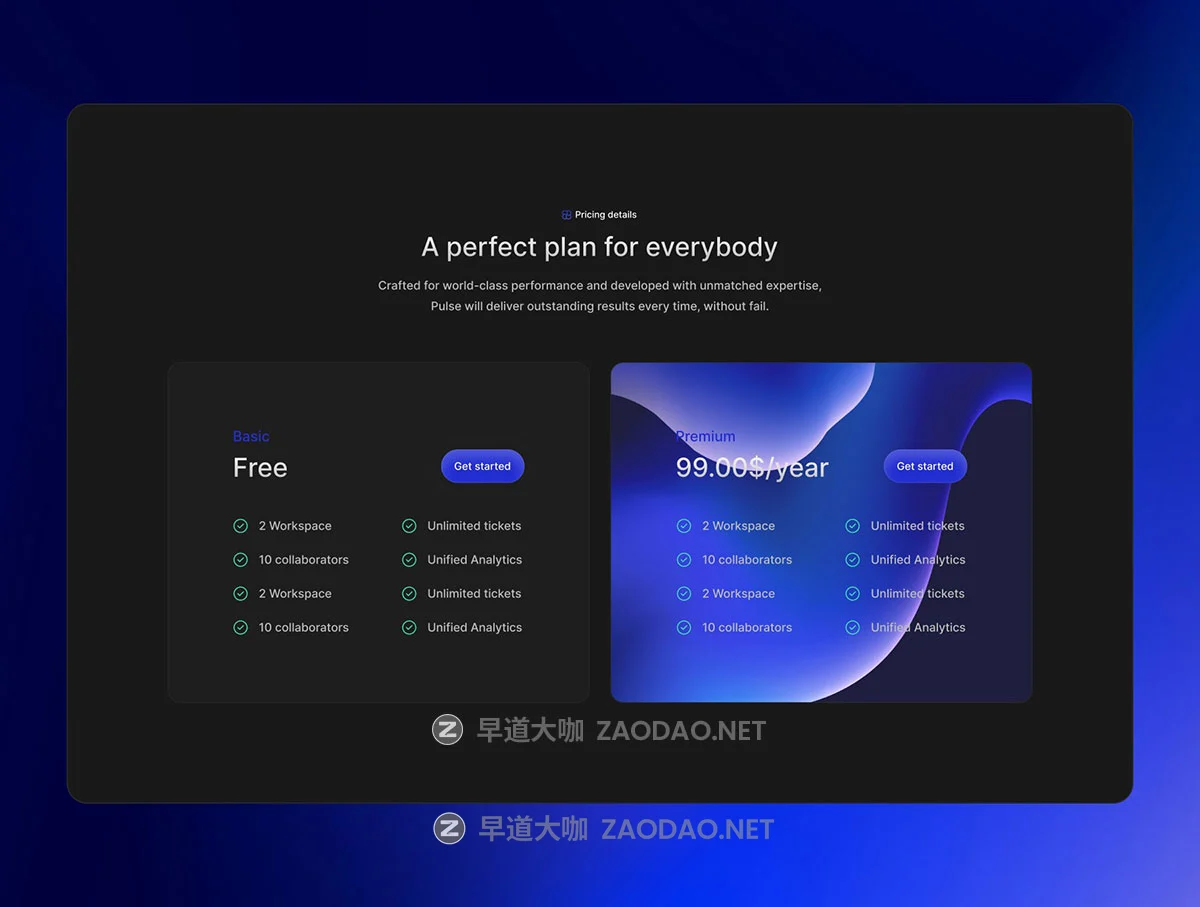7屏黑暗网络技术服务SaaS平台网站用户UI界面设计Figma模板素材 Pulse — SaaS Template插图4 7屏黑暗网络技术服务SaaS平台网站用户UI界面设计Figma模板素材 Pulse — SaaS Template插图4