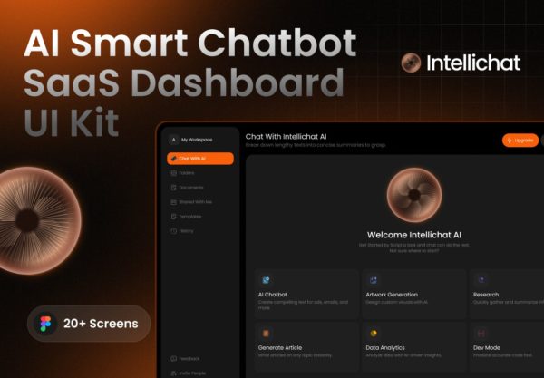 40+屏双配色AI智能聊天机器人图片视频声音生成器SaaS仪表盘网站UI设计Figma模板素材 AI Smart Chatbot SaaS Dashboard UI Kit特色图 40+屏双配色AI智能聊天机器人图片视频声音生成器SaaS仪表盘网站UI设计Figma模板素材 AI Smart Chatbot SaaS Dashboard UI Kit