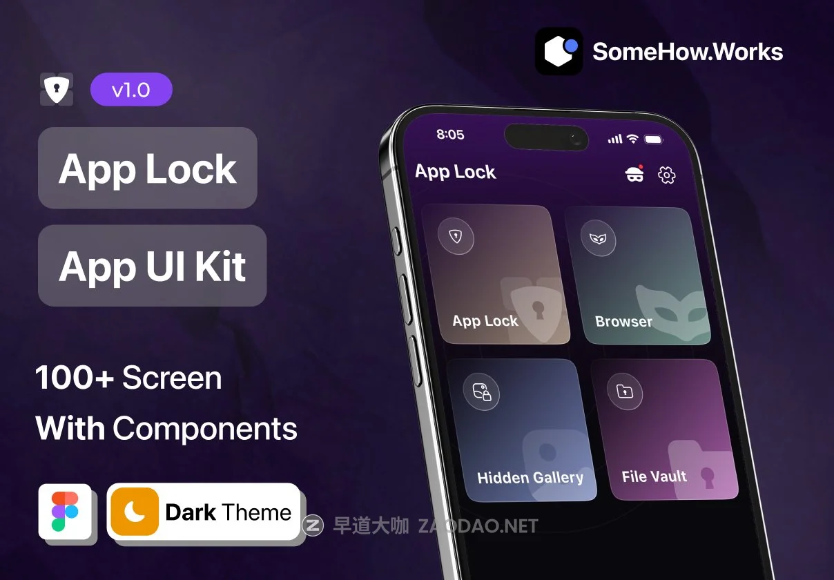 100+款app应用程序加密指纹锁防盗ui界面设计figma模板套件素材 App Lock – App UI Kit插图 100+款app应用程序加密指纹锁防盗ui界面设计figma模板套件素材 App Lock – App UI Kit插图