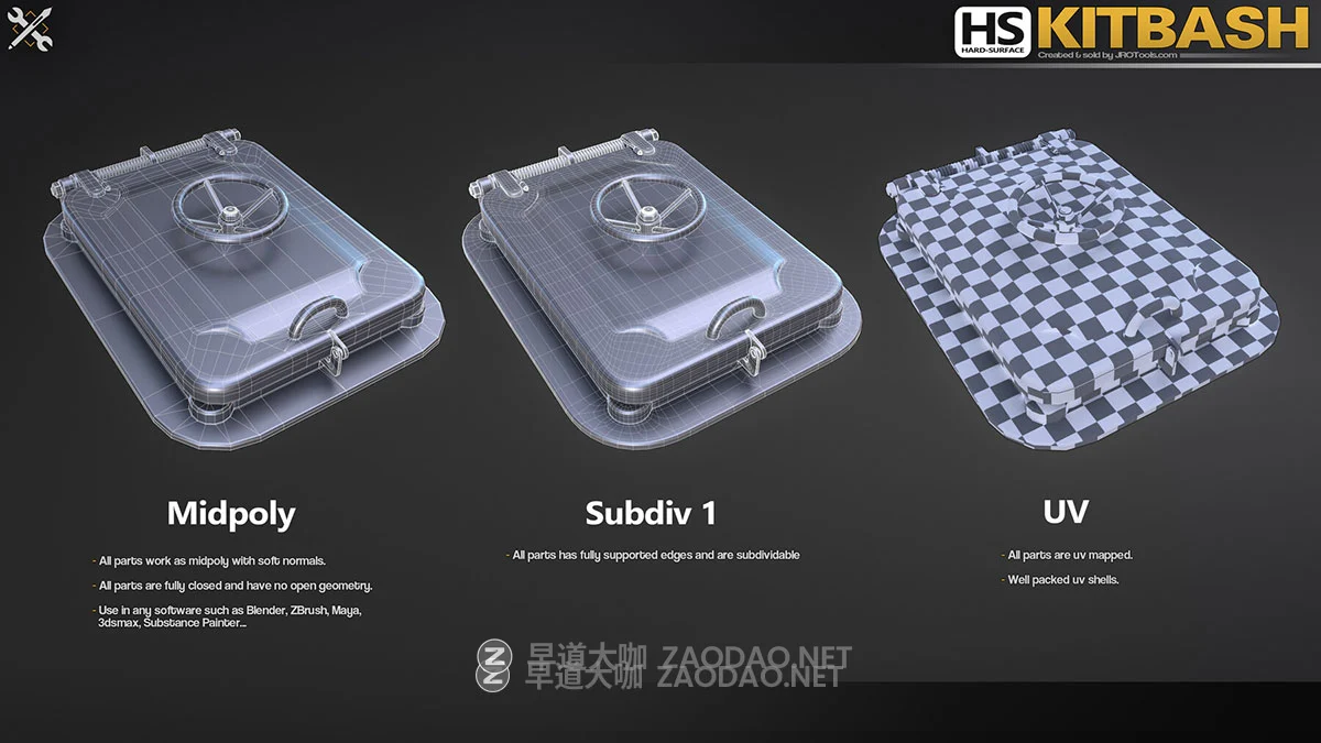 Kitbash 1271组机械手脚头零部件硬表面模型3D资产 FBX OBJ Maya ArtStation – Hard-Surface Kitbash Collection插图1 Kitbash 1271组机械手脚头零部件硬表面模型3D资产 FBX OBJ Maya ArtStation – Hard-Surface Kitbash Collection插图1