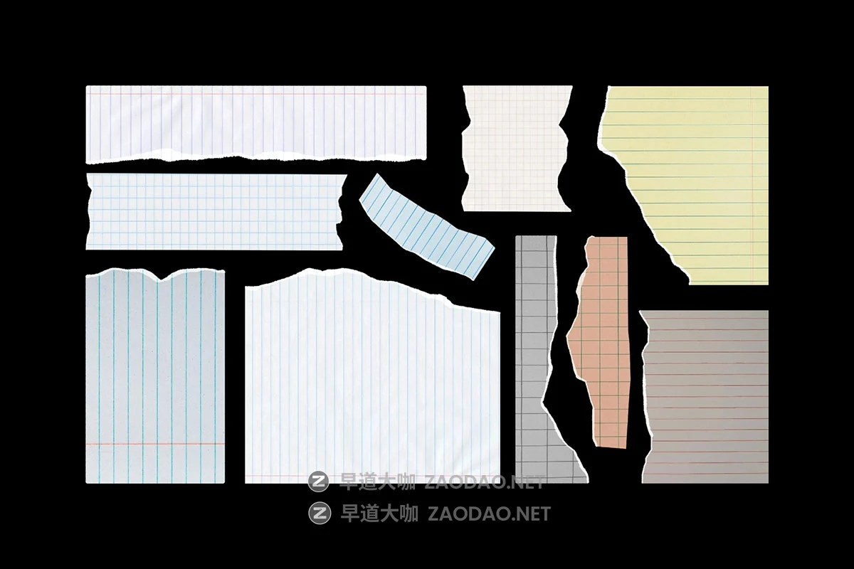 50款褶皱纸撕裂牛皮纸笔记本纸黑纸纸张纹理纸片png免抠图图片设计素材Assorted Ripped Paper Elements插图8 50款褶皱纸撕裂牛皮纸笔记本纸黑纸纸张纹理纸片png免抠图图片设计素材Assorted Ripped Paper Elements插图8