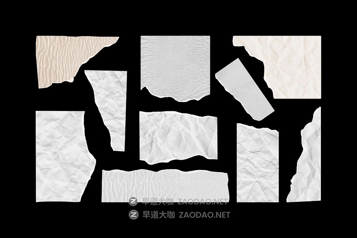50款褶皱纸撕裂牛皮纸笔记本纸黑纸纸张纹理纸片png免抠图图片设计素材Assorted Ripped Paper Elements插图7 50款褶皱纸撕裂牛皮纸笔记本纸黑纸纸张纹理纸片png免抠图图片设计素材Assorted Ripped Paper Elements插图7
