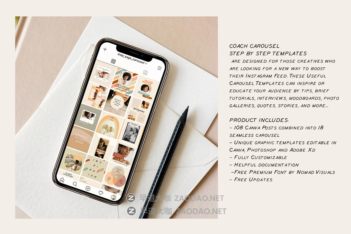 108款ins风引言品牌故事社交媒体海报设计psd/xd模板源文件素材 Coach Carousel Templates插图7 108款ins风引言品牌故事社交媒体海报设计psd/xd模板源文件素材 Coach Carousel Templates插图7