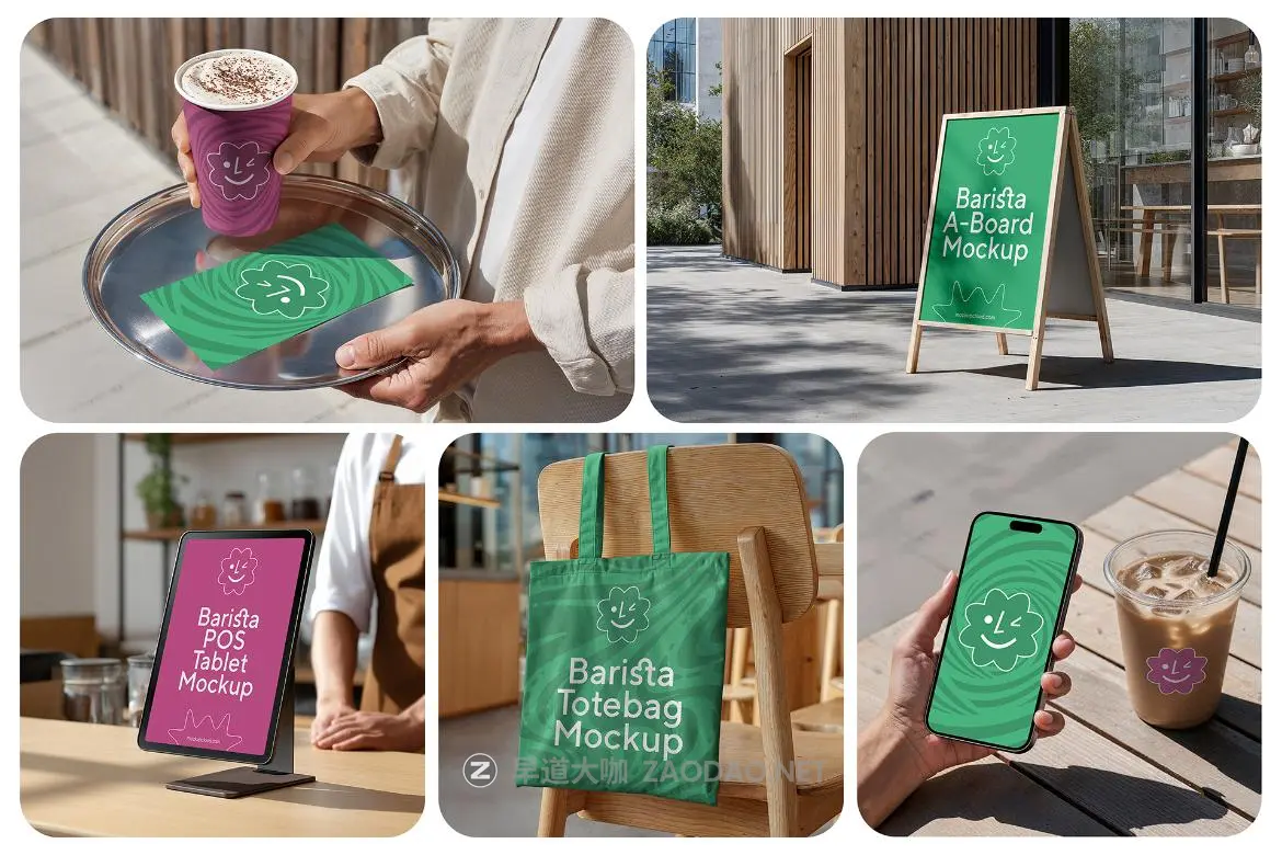 8款咖啡店品牌VI设计菜单纸杯手提袋T恤标牌招牌设计PS贴图样机模板Coffee Branding Mockups / Barista Series插图 8款咖啡店品牌VI设计菜单纸杯手提袋T恤标牌招牌设计PS贴图样机模板Coffee Branding Mockups / Barista Series插图