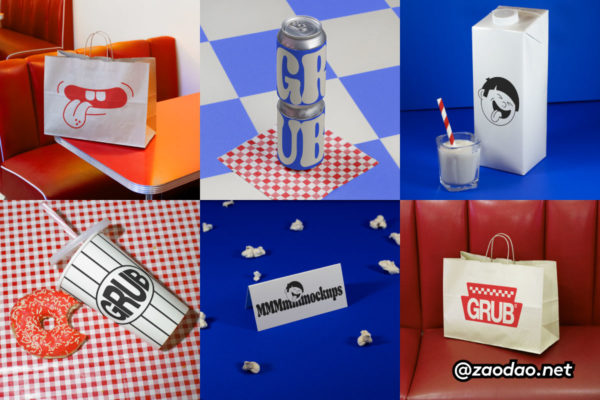 7款国外高级披萨汉堡品牌VI设计易拉罐牛奶罐咖啡杯手提纸袋名片展示ps贴图样机模板 Format Mockup – GRUB Collection P1特色图 7款国外高级披萨汉堡品牌VI设计易拉罐牛奶罐咖啡杯手提纸袋名片展示ps贴图样机模板 Format Mockup – GRUB Collection P1