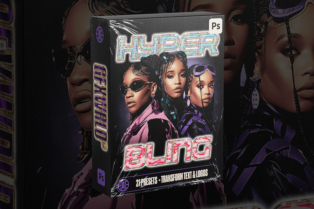 复古Y2K镀铬钻石虹彩迷彩3D立体字体文本设计ps特效样式预设 Gfxwrld – Hyper Bling Text Styles Pack (Vol. 1)特色图 复古Y2K镀铬钻石虹彩迷彩3D立体字体文本设计ps特效样式预设 Gfxwrld – Hyper Bling Text Styles Pack (Vol. 1)