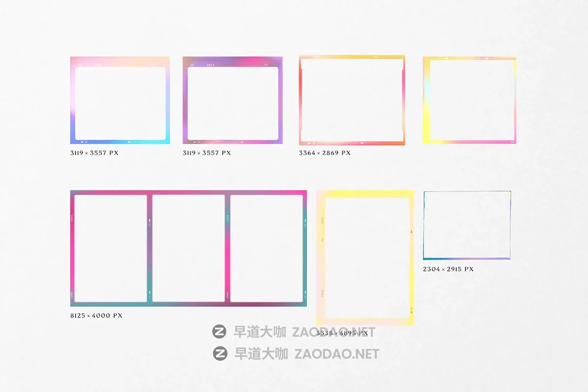 50款潮流时尚渐变电影胶片立拍得复古相框衬板png免抠图片素材 Gradient High Quality Film Frames插图2 50款潮流时尚渐变电影胶片立拍得复古相框衬板png免抠图片素材 Gradient High Quality Film Frames插图2